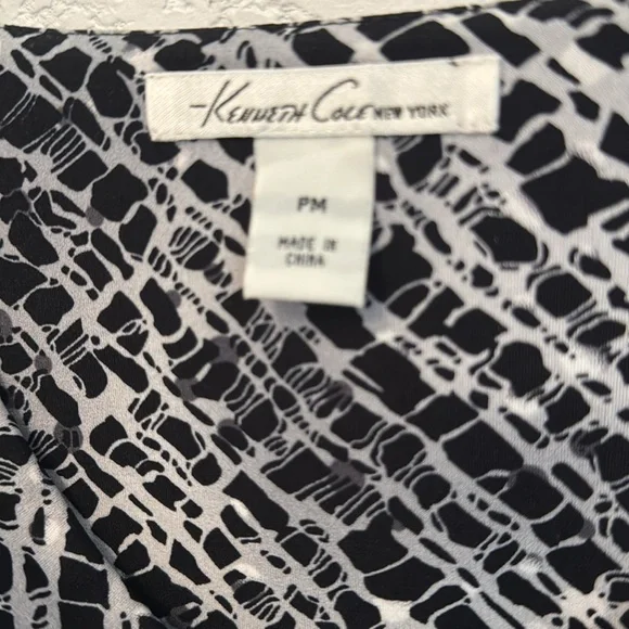 Kenneth Cole New York Black and White Cowl Neck Sweater - Picture 2 of 7